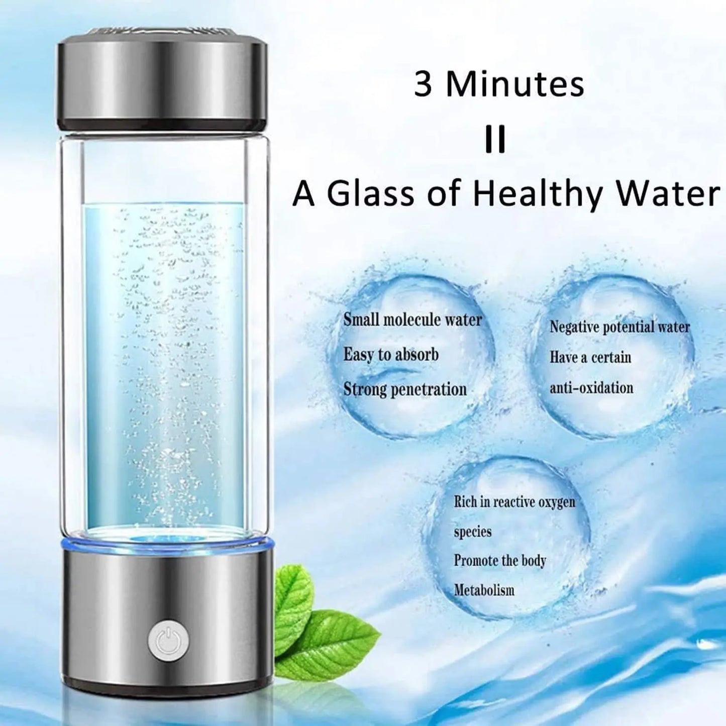 The Leak Proof Hydrogen Rich Water Bottle
